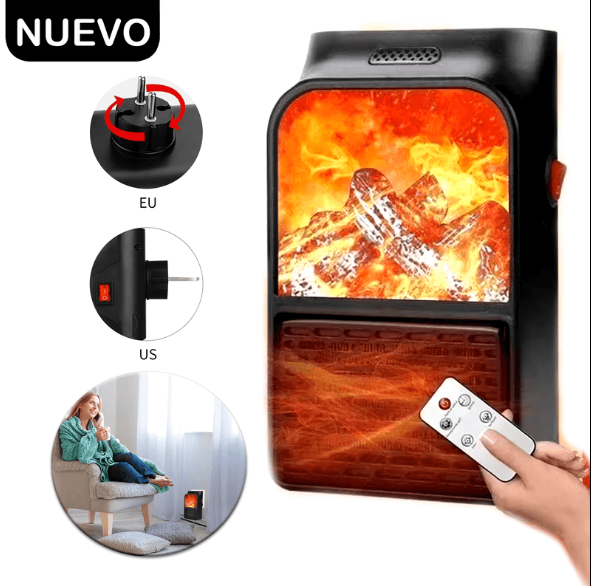 Calefactor Flame Heater 1000W | Ventanas siempre claras ❄️